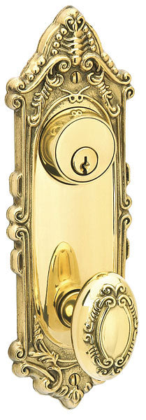 Emtek Door Hardware SidePlate Locksets Brass Tubular Victoria 7-3-4" Single Keyed  Passage 3-5-8" CC - cabinetknobsonline