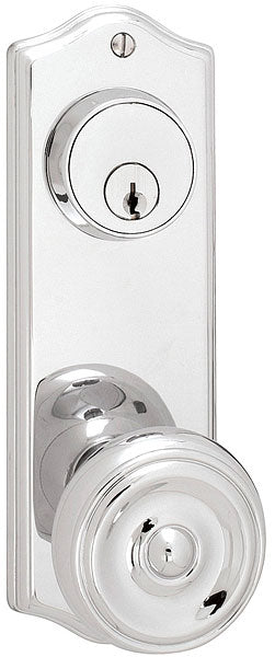 Emtek Door Hardware SidePlate Locksets Brass Tubular Colonial 7-1-8" Double Keyed Passage 3-5-8" CC - cabinetknobsonline