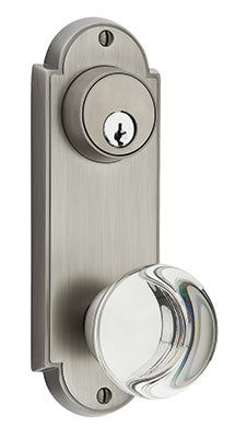 Emtek Door Hardware SidePlate Locksets Brass Tubular Delaware 7-1-8" Double Keyed Passage 3-5-8" CC - cabinetknobsonline