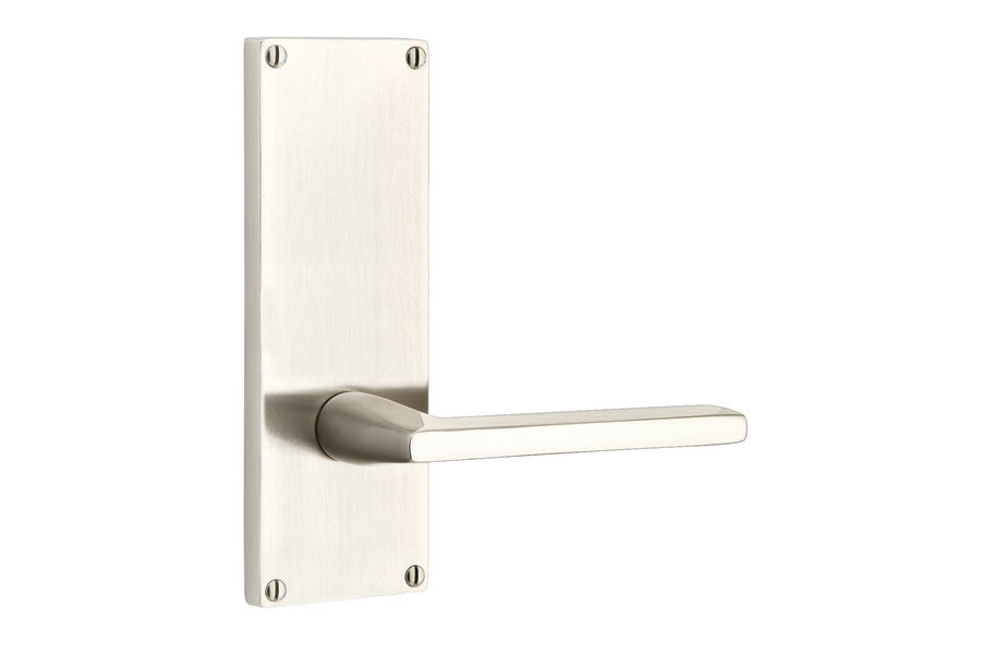 Emtek Door Hardware SidePlate Locksets Brass Tubular Modern 7" Non-Keyed Privacy - cabinetknobsonline