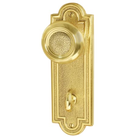 Emtek Door Hardware SidePlate Locksets  Brass Thumbturn Belmont Plate Non-Keyed Privacy 3-3-8"C-C - cabinetknobsonline