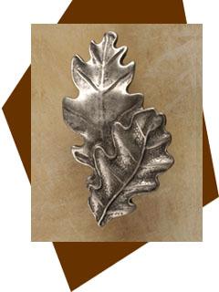 Double Oak Leaf Cabinet Knob-Small - cabinetknobsonline