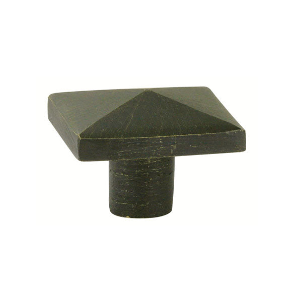 Emtek  Sandcast Bronze Square Cabinet Knob `1-5-8" - cabinetknobsonline