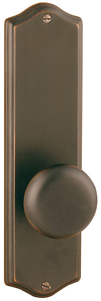 Emtek Door Hardware SidePlate Locksets Brass Tubular Colonial 9" Non- Keyed Privacy - cabinetknobsonline