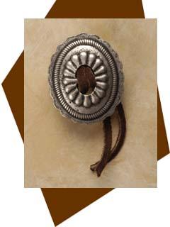 Anne At Home Concho w-Leather Cabinet Knob-Large - cabinetknobsonline