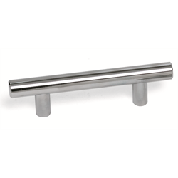 Laurey Cabinet Knobs, Stainless Steel T-Bar Pull - 4" - 6" Overall - cabinetknobsonline