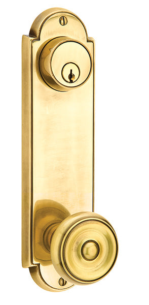 Emtek Door Hardware SidePlate Locksets Brass Tubular Delaware 9" Single Keyed Passage 5-1-2" CC - cabinetknobsonline