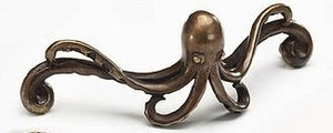Symphony Designs Decorative Hardware Solid Brass Octopus Pull in Estate Dover Finish - cabinetknobsonline