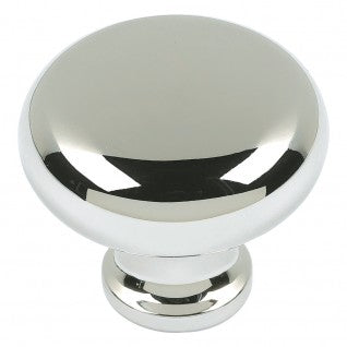 ATLAS HOMEWARES CABINET HARDWARE ROUND KNOB POLISHED NICKEL - cabinetknobsonline