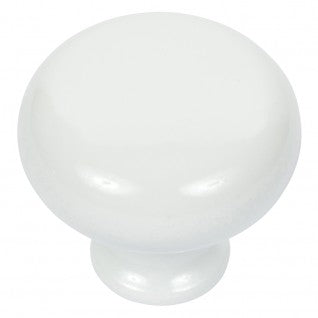 ATLAS HOMEWARES CABINET HARDWARE ROUND KNOB HIGH GLOSS WHITE - cabinetknobsonline