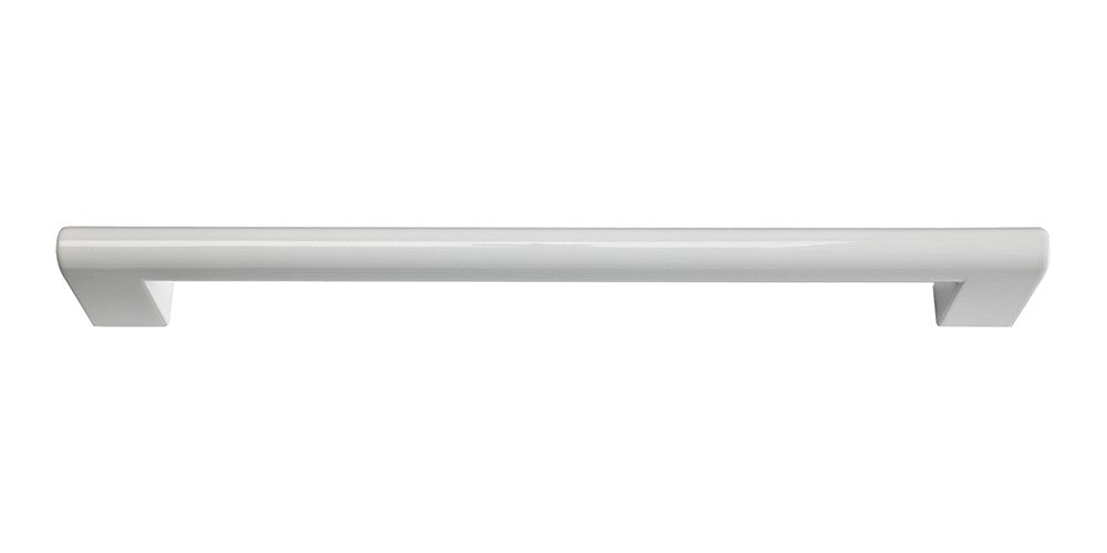 ATLAS HOMEWARES CABINET HARDWARE ROUND RAIL PULL 192 MM HIGH GLOSS WHITE - cabinetknobsonline