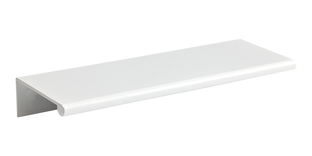 ATLAS HOMEWARES CABINET HARDWARE TAB EDGE PULL 110 MM CC HIGH GLOSS WHITE - cabinetknobsonline