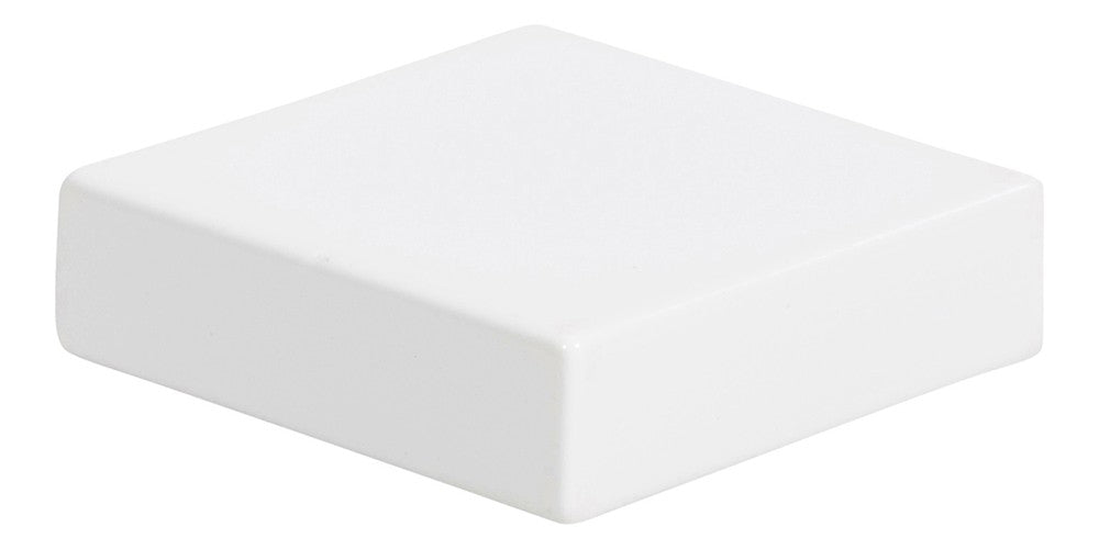 ATLAS HOMEWARES CABINET HARDWARE THIN SQUARE KNOB HIGH GLOSS WHITE - cabinetknobsonline