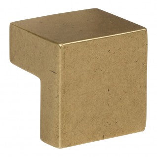 ATLAS HOMEWARES CABINET HARDWARE SMALL SQUARE KNOB 16MM CCBVINTAGE BRASS - cabinetknobsonline