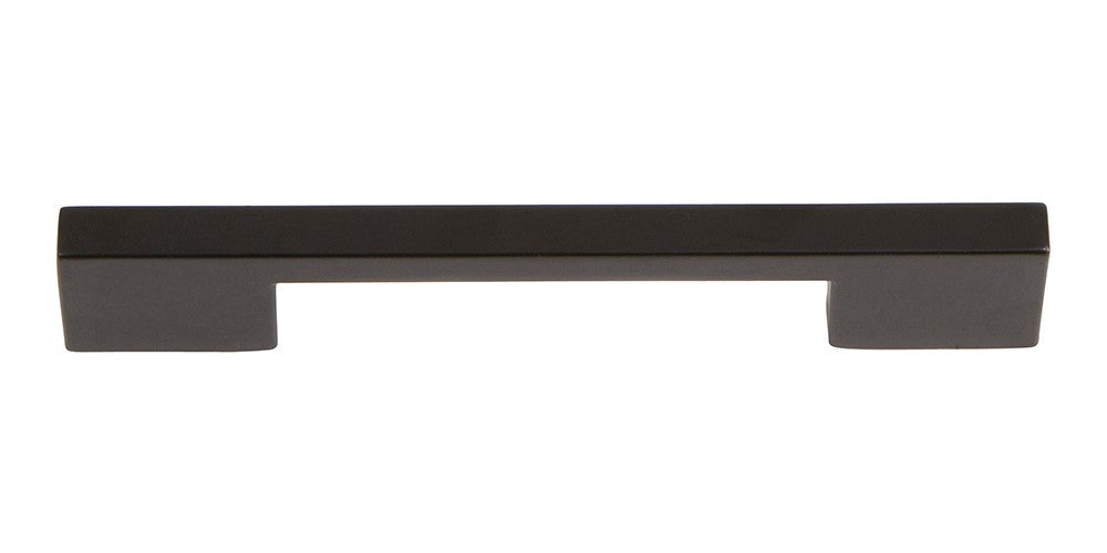 ATLAS HOMEWARES CABINET HARDWARE THIN SQUARE PULL 128 MM CC MATTE BLACK - cabinetknobsonline