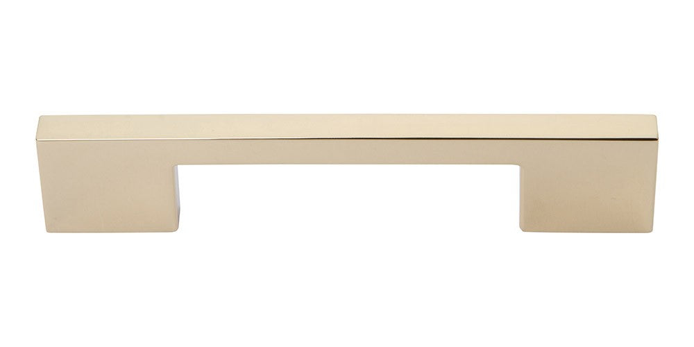 ATLAS HOMEWARES CABINET HARDWARE THIN SQUARE PULL 128 MM CC FRENCH GOLD - cabinetknobsonline