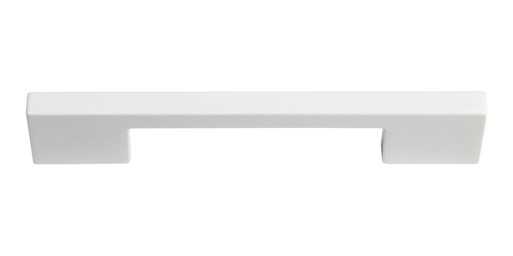 ATLAS HOMEWARES CABINET HARDWARE THIN SQUARE PULL 128 MM CC HIGH GLOSS WHITE - cabinetknobsonline