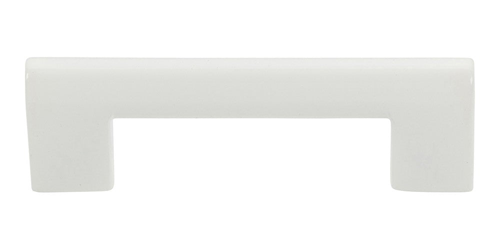 ATLAS HOMEWARES CABINET HARDWARE ROUND RAIL PULL 3" CC HIGH GLOSS WHITE - cabinetknobsonline