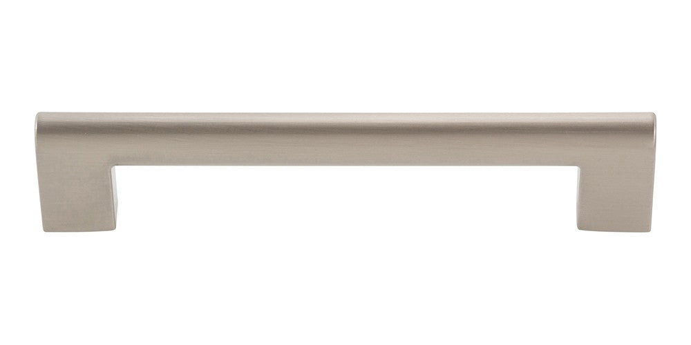 ATLAS HOMEWARES CABINET HARDWARE ROUND RAIL PULL 128 MM CC BRUSHED NICKEL - cabinetknobsonline