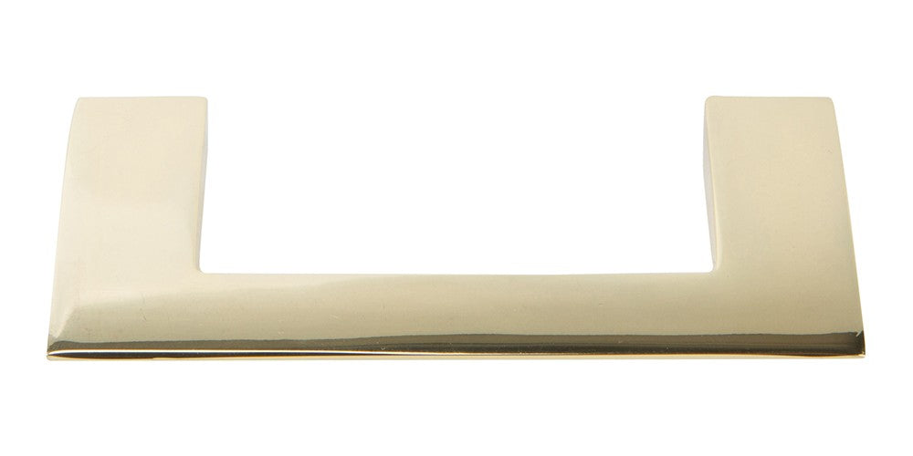 ATLAS HOMEWARES CABINET HARDWARE ANGLED DROP PULL 3" CC FRENCH GOLD - cabinetknobsonline