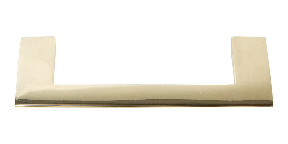 ATLAS HOMEWARES CABINET HARDWARE ANGLED DROP PULL 96MM FRENCH GOLD - cabinetknobsonline