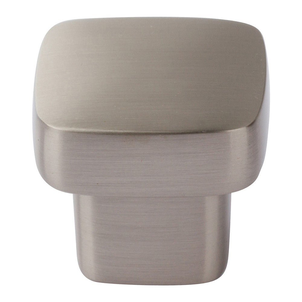 ATLAS HOMEWARES CABINET HARDWARE CHUNKY SQUARE KNOB SMALL BRUSHED NICKEL - cabinetknobsonline