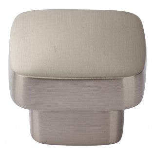 ATLAS HOMEWARES CABINET HARDWARE CHUNKY SQUARE KNOB MEDIUM BRUSHED NICKEL - cabinetknobsonline