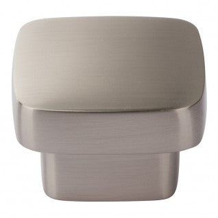 ATLAS HOMEWARES CABINET HARDWARE CHUNKY SQUARE KNOB LARGE BRUSHED NICKEL - cabinetknobsonline