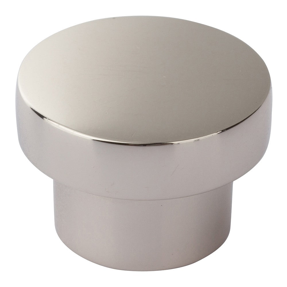 ATLAS HOMEWARES CABINET HARDWARE CHUNKY ROUND KNOB MEDIUM POLISHED NICKEL - cabinetknobsonline