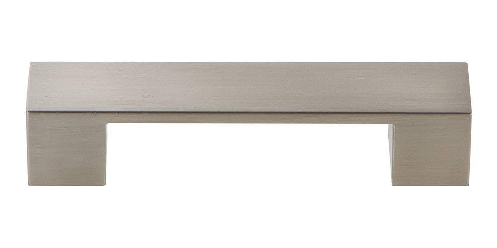 ATLAS HOMEWARES CABINET HARDWARE WIDE SQUARE PULL 96MM CC BRUSHED NICKEL - cabinetknobsonline