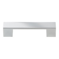 ATLAS HOMEWARES CABINET HARDWARE WIDE SQUARE PULL 96MM CC CHROME - cabinetknobsonline