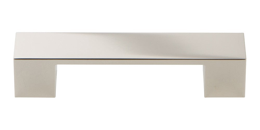 ATLAS HOMEWARES CABINET HARDWARE WIDE SQUARE PULL 96MM CC POLISHED NICKEL - cabinetknobsonline