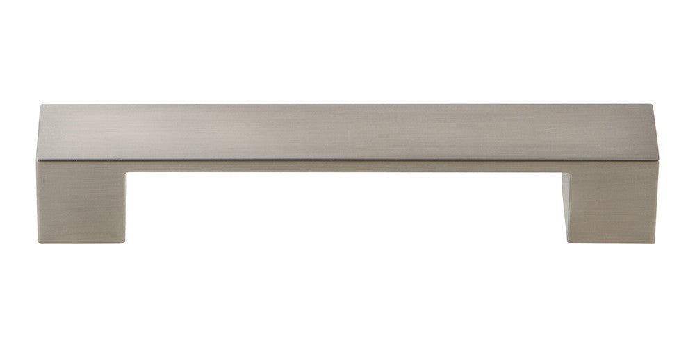 ATLAS HOMEWARES CABINET HARDWARE WIDE SQUARE PULL 128MM CC BRUSHED NICKEL - cabinetknobsonline