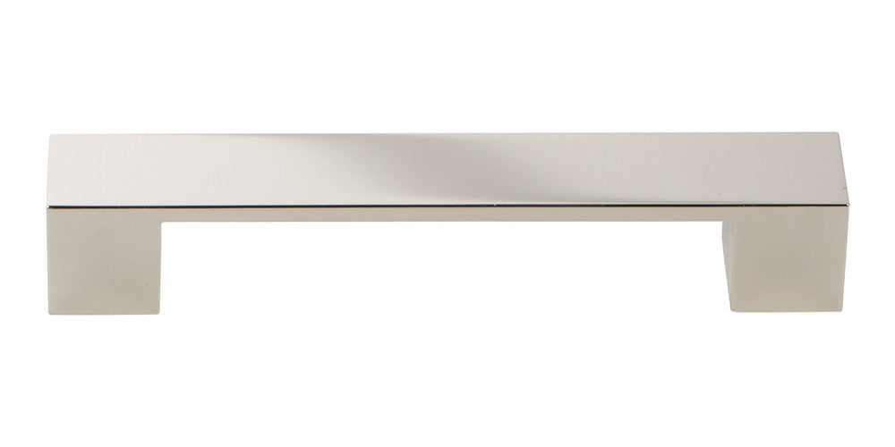 ATLAS HOMEWARES CABINET HARDWARE WIDE SQUARE PULL 128MM CC POLISHED NICKEL - cabinetknobsonline