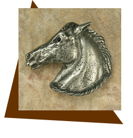 Anne at Home Horse with Rope Cabinet Knob - Left - cabinetknobsonline