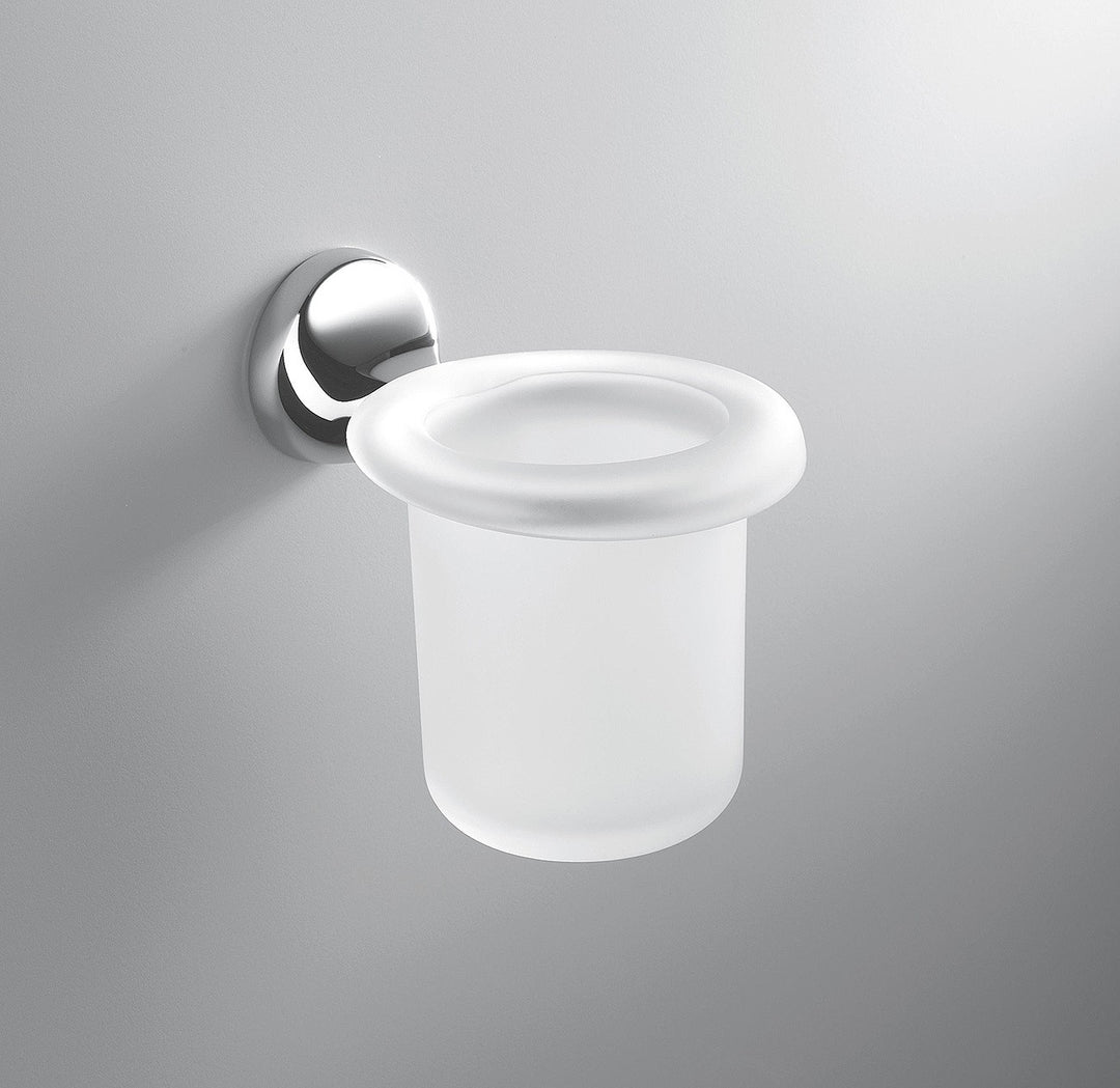 Colombo Design Melo Collection Wall Mounted Glass Holder Chrome - cabinetknobsonline