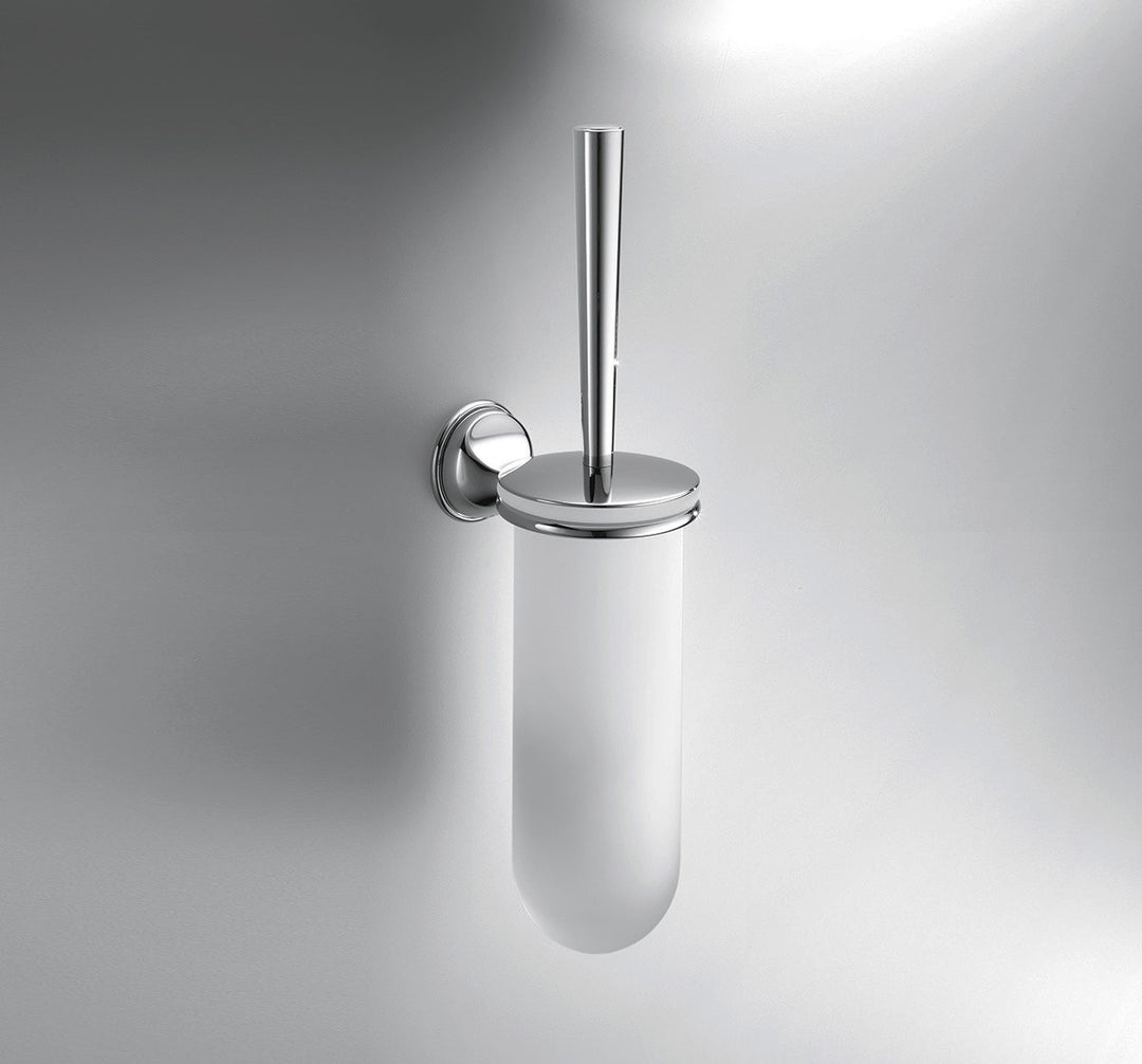 Colombo design Melo Collection Wall Mounted Brush Holder Chrome - cabinetknobsonline