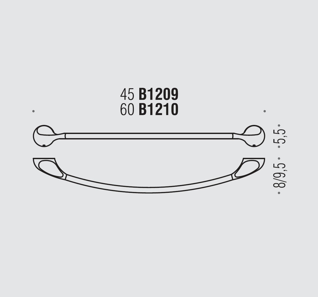 Colombo Design Melo Collection Towel Bar Chrome 45cm - cabinetknobsonline