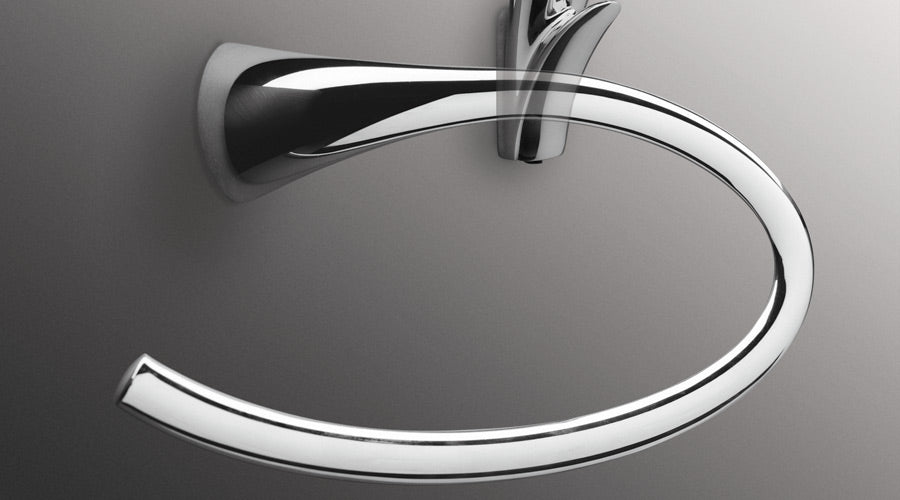 Colombo Design Bathroom Accessories Link Collection Towel Ring Chrome - cabinetknobsonline