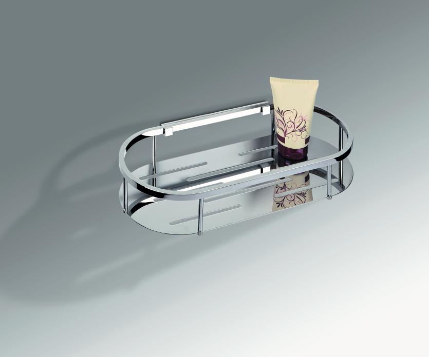 Colombo Designs Free Standing Oval Soap Basket for Shower-Chrome - cabinetknobsonline