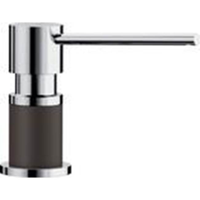 Blanco Lato Soap Dispenser - Cafe Brown-Chrome Dual Finish - cabinetknobsonline