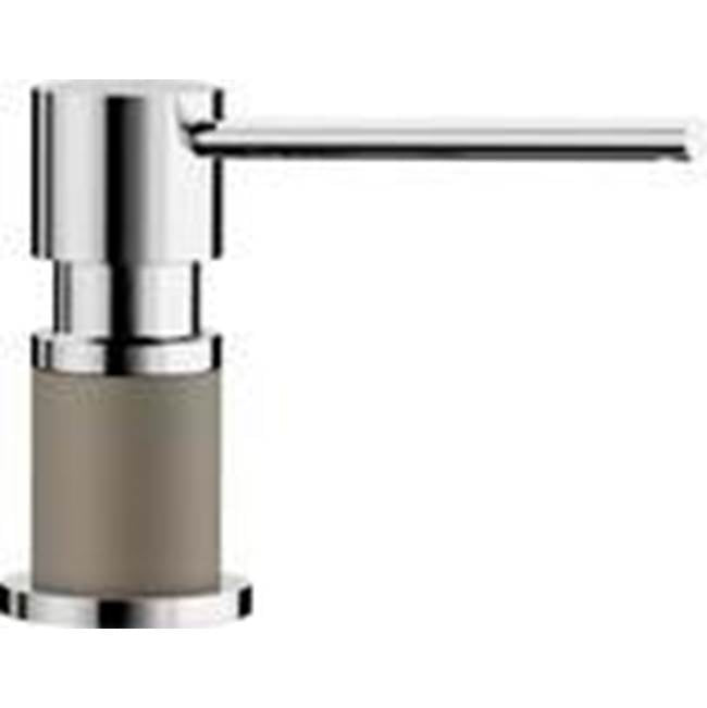 Blanco Lato Soap Dispenser - Truffle-Chrome Dual Finish - cabinetknobsonline