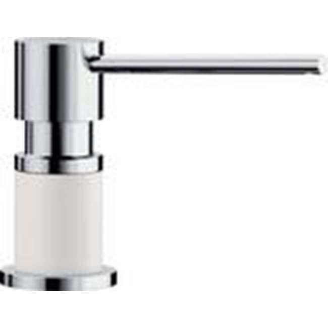 Blanco Lato Soap Dispenser - White-Chrome Dual Finish - cabinetknobsonline
