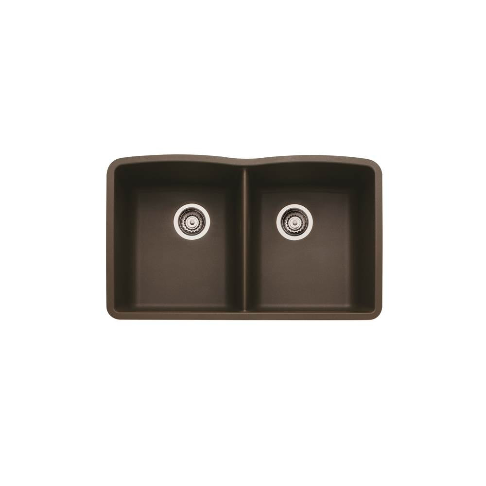 Blanco Diamond Equal Double Bowl - Cafe Brown - cabinetknobsonline