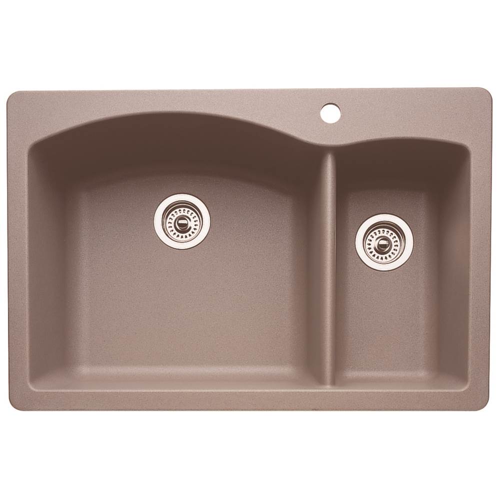 Blanco Diamond 1-1-2 Bowl Dual Deck - Metallic Gray - cabinetknobsonline