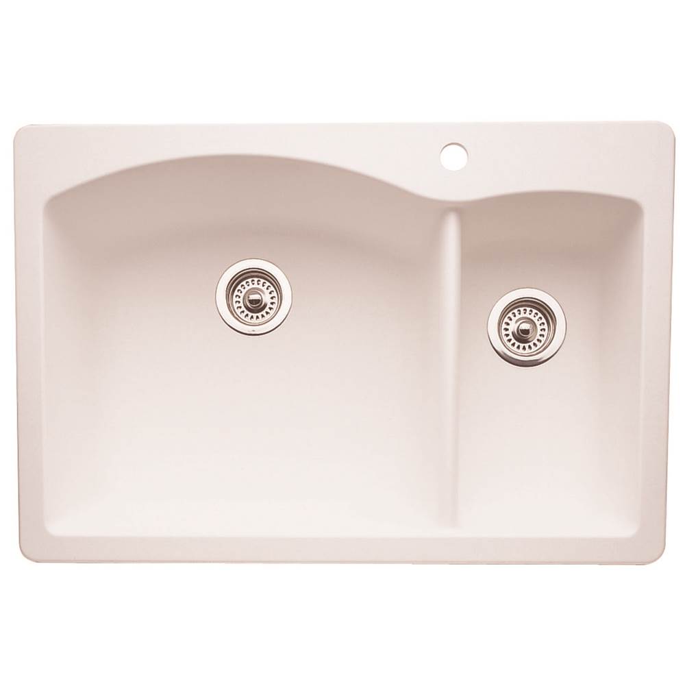 Blanco Diamond 1-1-2 Bowl Dual Deck - White - cabinetknobsonline