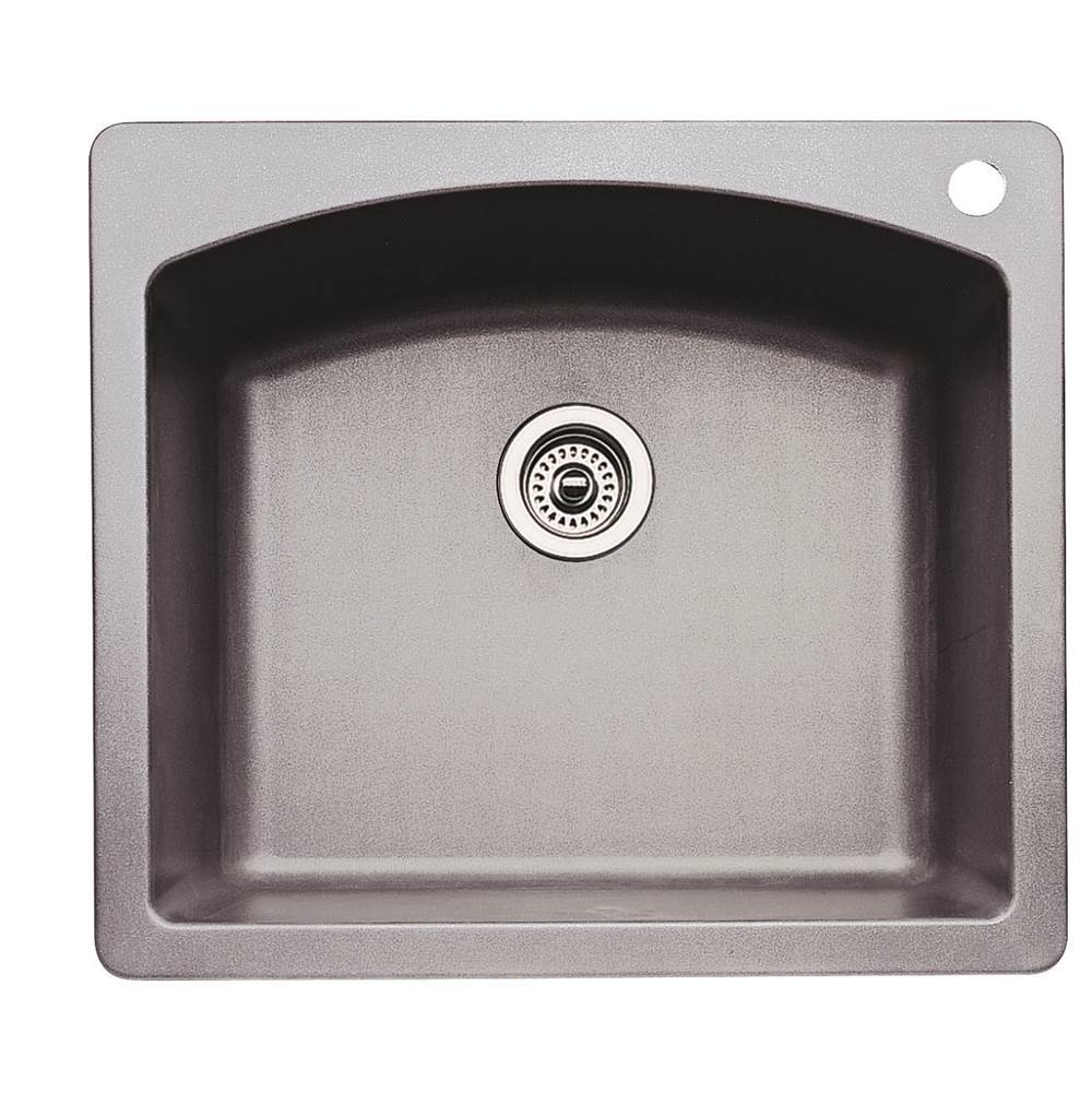 Blanco Diamond Single Bowl Dual Deck - Metallic Gray - cabinetknobsonline