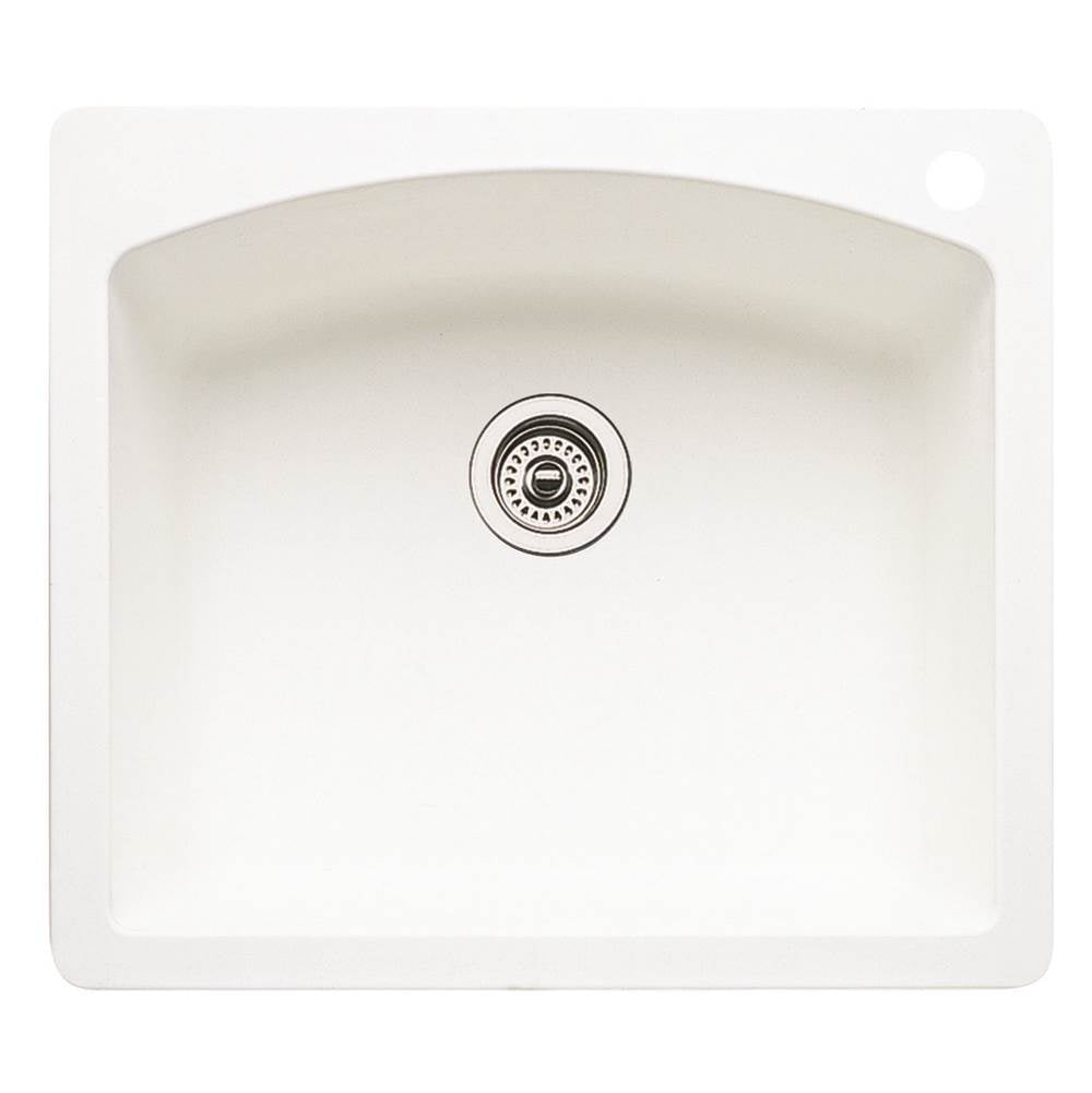 Blanco Diamond Single Bowl Dual Deck - White - cabinetknobsonline