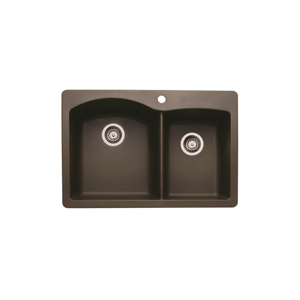 Blanco Diamond 1-3-4 Bowl Dual Deck - Cafe Brown - cabinetknobsonline