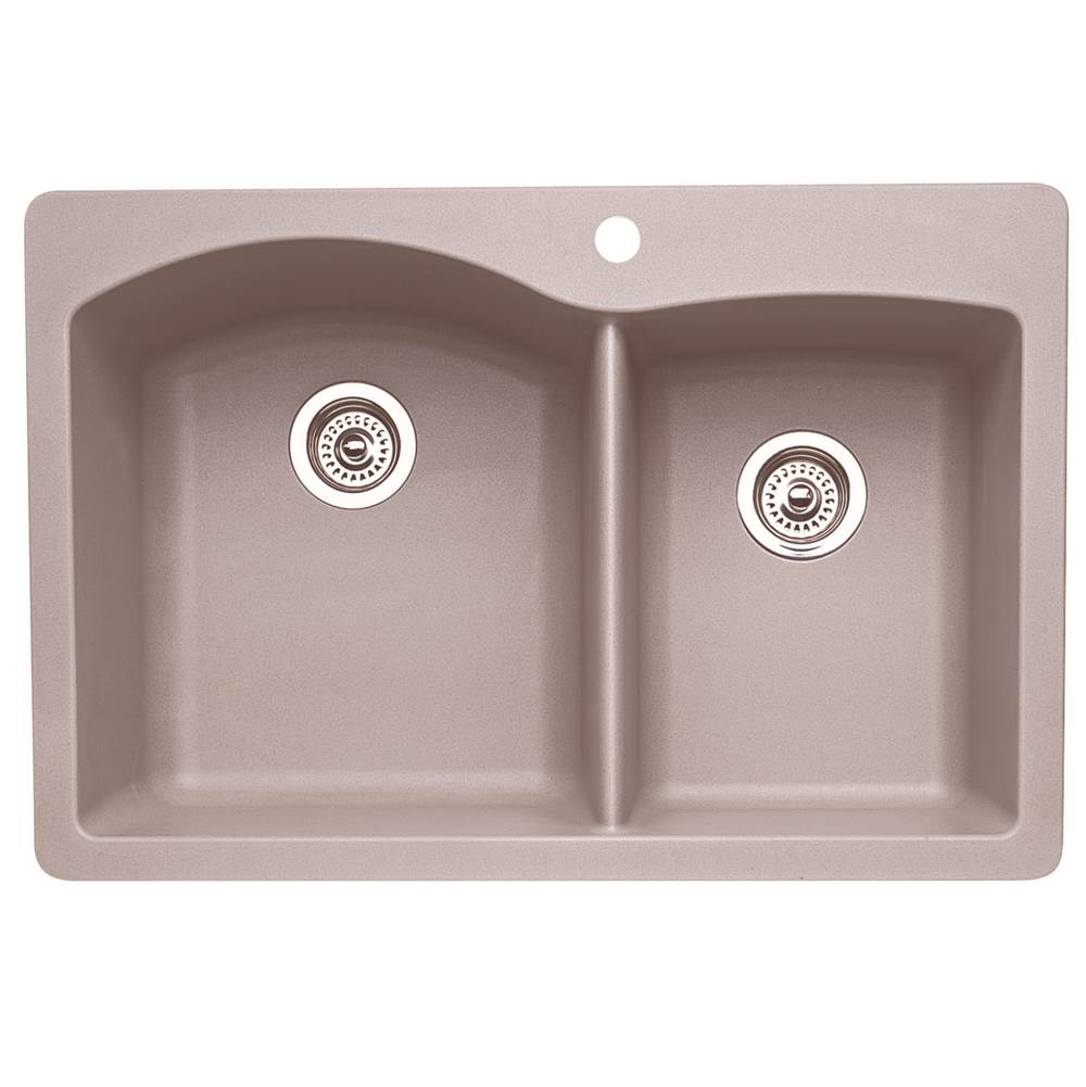 Blanco Diamond 1-3-4 Bowl Dual Deck - Metallic Gray - cabinetknobsonline